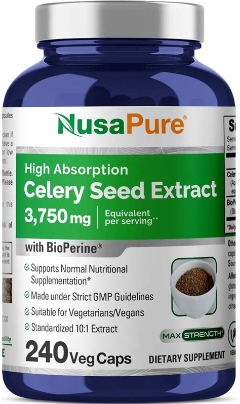 cnc celery capsules|NusaPure Celery Seed Capsules 10:1 Extract, 375 mg Equivalent .